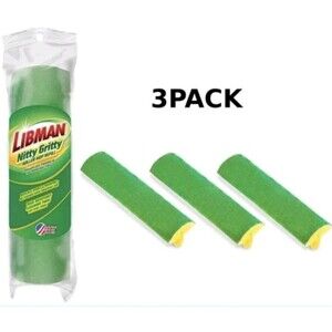 Libman Nitty Gritty Roller Mop Refills Head Replacement Green Yellow 3 Pack New